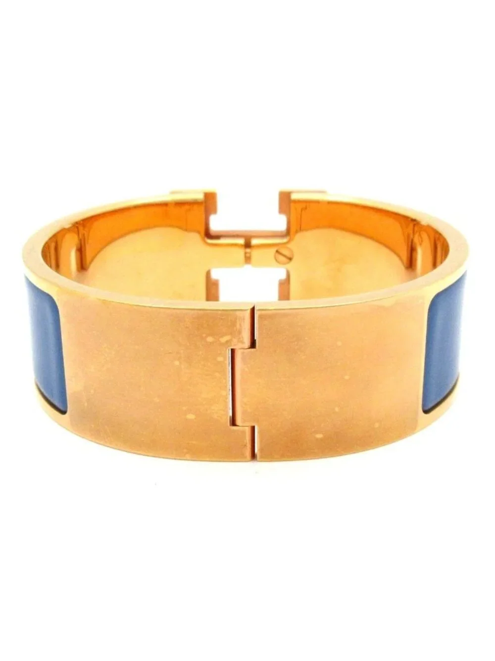 Hermes Bangle Clic Clac Pink Gold Blue Bracelet